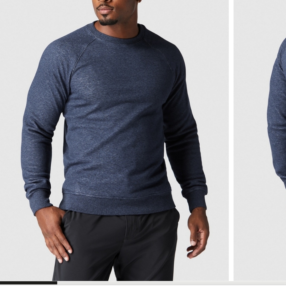 Fabletics Men's Navy Heather crewneck sweatshirt size XXL‎